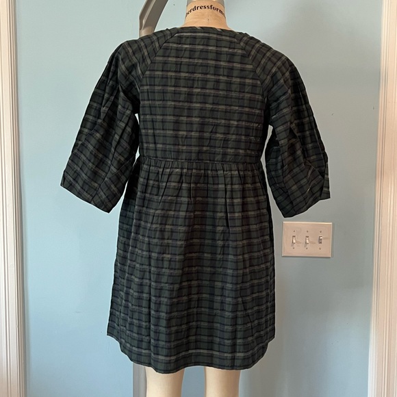 NWT Madewell Marianna Puff-Sleeve Mini Dress in Plaid - Size Medium - Picture 7 of 9